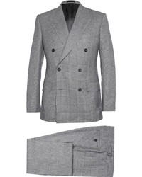 Kingsman Grey Double Breasted Prince Of Wales Check Suit