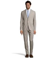 Armani Light Grey Virgin Wool 2 Button M Line Suit With Flat Front Pants
