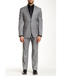 Ike Behar Pandora Sharkskin Two Button Notch Lapel Wool Suit