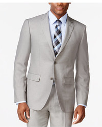 Perry Ellis Portfolio Light Grey Sharkskin Slim Fit Suit