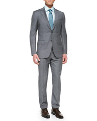 Ermenegildo Zegna Sharkskin Suit Gray, $2,995 | Neiman Marcus | Lookastic
