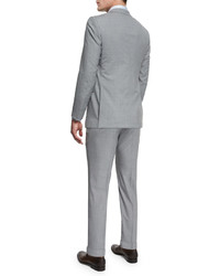 Ermenegildo Zegna Torino Peak Lapel High Performance Wool Suit Light Gray