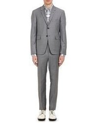 Thom Browne Twill Three Button Suit Grey