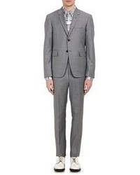 Thom Browne Twill Three Button Suit Light Grey