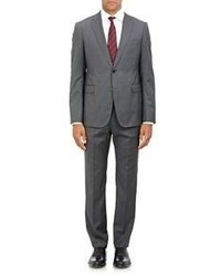 Armani Collezioni Twill Two Button Suit Grey Size 38 Regular