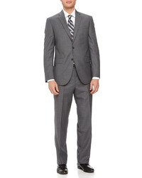 Neiman Marcus Two Piece Neat Wool Suit Light Gray