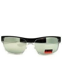 106Shades X Loop Narrow Rectangular High Temple Sports Sunglasses Black Mirror