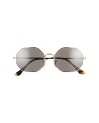 Ray-Ban 1972 54mm Octagon Sunglasses In Golddark Grey Solid At Nordstrom