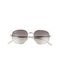 Ray-Ban 51mm Hexagonal Polarized Sunglasses In Silvergradient Grey At Nordstrom
