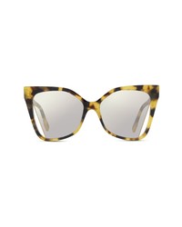Fendi 55mm Butterfly Sunglasses In Colored Havana Smoke Mirror At Nordstrom