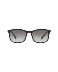 Prada Sport 56mm Rectangle Sunglasses In Black Rubbergrey Gradient At Nordstrom