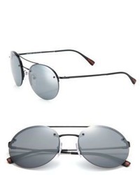 Prada 56mm Round Metal Sunglasses