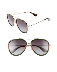 Gucci 57mm Aivator Sunglasses  