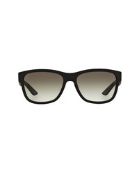 Prada 57mm Gradient Rectangle Sunglasses