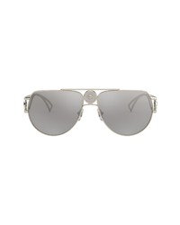 Versace 60mm Aviator Sunglasses In Pale Goldlight Grey At Nordstrom