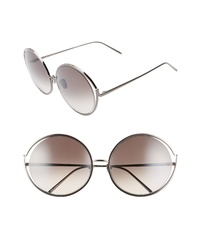 Linda Farrow 61mm Polarized Round Sunglasses
