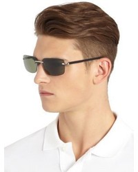 Montblanc 64mm Rimless Rectangle Sunglasses