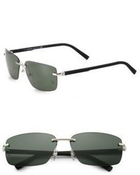 Montblanc 64mm Rimless Rectangle Sunglasses