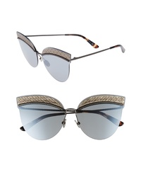 Bottega Veneta 64mm Semi Rimless Cat Eye Sunglasses