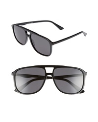 Gucci 80s Monocolor 58mm Aviator Sunglasses  