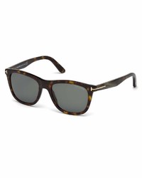 Tom Ford Andrew Square Shiny Acetate Sunglasses Dark Havana