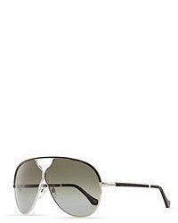 Balenciaga Aviator Sunglasses Palladiumblack Leather