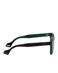 Gucci Black And Green Gg0735s Sunglasses