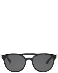 Prada Black And Grey Double Bridge Sunglasses
