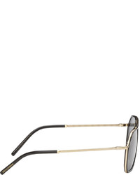 Dolce & Gabbana Black Gold Aviator Sunglasses
