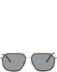 Dolce & Gabbana Black Gold Aviator Sunglasses