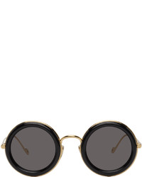 Loewe Black Gold Round Sunglasses