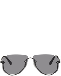 McQ Black Rimless Aviator Sunglasses