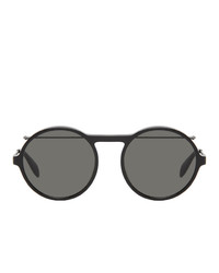 Alexander McQueen Black Round Sunglasses