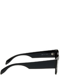 Alexander McQueen Black White Graffiti Square Sunglasses