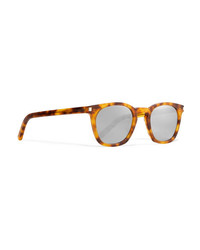 Saint Laurent Cat Eye Tortoiseshell Acetate Mirrored Sunglasses