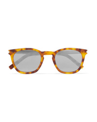 Saint Laurent Cat Eye Tortoiseshell Acetate Mirrored Sunglasses