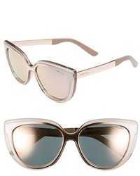 Jimmy Choo Cindy 57mm Retro Sunglasses Transparent Dove Grey