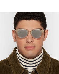 Fendi D Frame Acetate And Gold Tone Logo Print Sunglasses