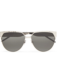 Saint Laurent D Frame Silver Tone Sunglasses