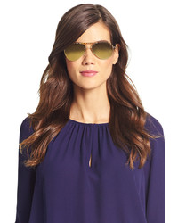 Diane von Furstenberg Farrah Mirrored Aviator Sunglasses