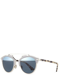 Christian Dior Dior So Real Leather Trim Metal Sunglasses