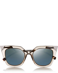Fendi Embellished Cat Eye Acetate Mirrored Sunglasses