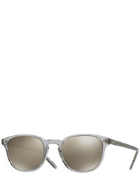 Oliver Peoples Fairmont Mirrored Square Sunglasses Gray