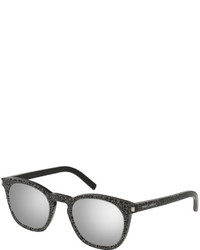 Saint Laurent Glittered Acetate Sunglasses Gray Pattern