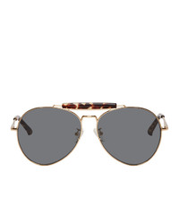 Dries Van Noten Gold And Linda Farrow Edition 187 C2 Aviator Sunglasses