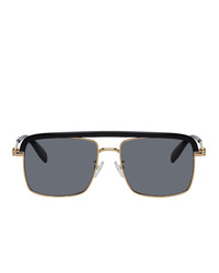 Alexander McQueen Gold Skull Square Sunglasses