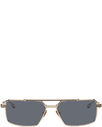 Valentino Garavani Gold Vi Rectangular Frame Sunglasses