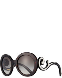 Prada Gradient Round Scroll Sunglasses