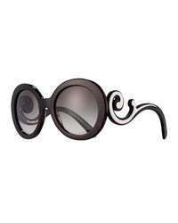 Prada Gradient Round Scroll Sunglasses