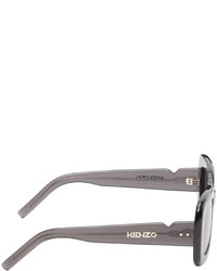 Kenzo Gray Paris Rectangular Sunglasses